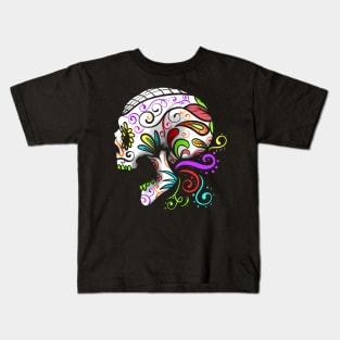 Painted Sugar Skull For Dia De Los Muertos Day Of The Dead Kids T-Shirt